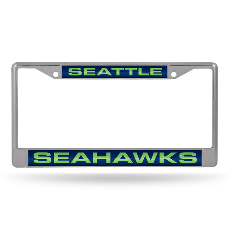 NFL Seattle Seahawks Laser Cut Chrome License Plate Frame Fan Gear NFL Seattle Seahawks