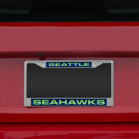 NFL Seattle Seahawks Laser Cut Chrome License Plate Frame Fan Gear NFL Seattle Seahawks