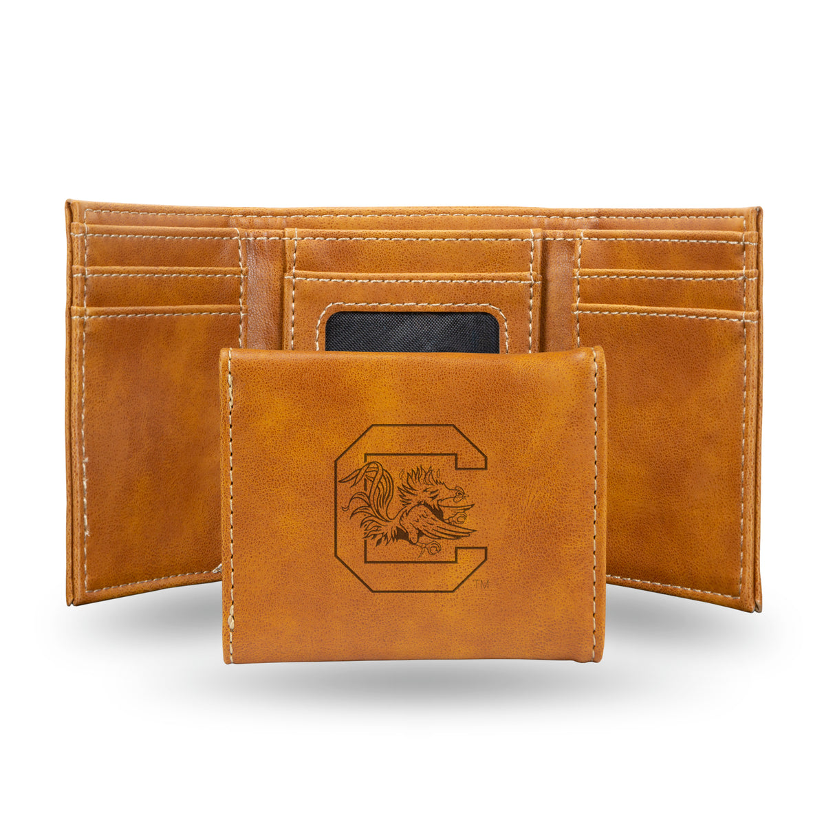 NCAA South Carolina Gamecocks Laser Engraved Tri-Fold Wallet Fan Gear NCAA South Carolina Gamecocks