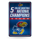 NCAA Kansas Jayhawks Large Metal Sign Fan Gear NCAA Kansas Jayhawks