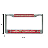 NFL San Francisco 49ers Chrome Glitter License Plate Frame Fan Gear NFL San Francisco 49ers