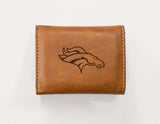 NFL Denver Broncos Laser Engraved Trifold Wallet Fan Gear NFL Denver Broncos
