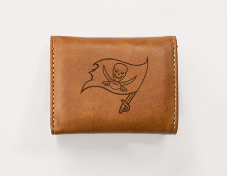 NFL Tampa Bay Buccaneers Laser Engraved Trifold Wallet Fan Gear NFL Tampa Bay Buccaneers
