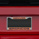 NFL Denver Broncos Laser Cut Chrome License Plate Frame Fan Gear NFL Denver Broncos