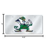 NCAA Notre Dame Fighting Irish - ND Silver Laser Cut Automobile Tag Fan Gear NCAA Notre Dame Fighting Irish