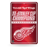 NHL Detroit Red Wings Large Metal Sign Fan Gear NHL Detroit Red Wings