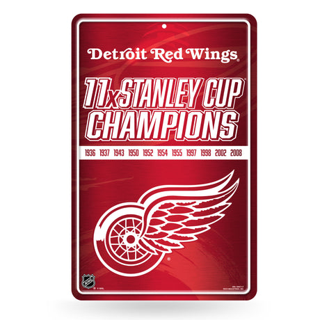 NHL Detroit Red Wings Large Metal Sign Fan Gear NHL Detroit Red Wings