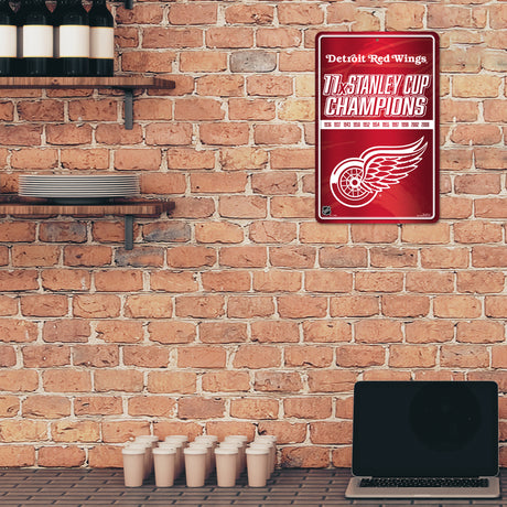 NHL Detroit Red Wings Large Metal Sign Fan Gear NHL Detroit Red Wings