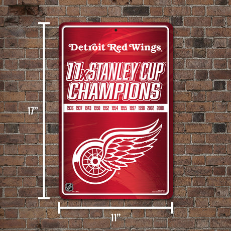 NHL Detroit Red Wings Large Metal Sign Fan Gear NHL Detroit Red Wings