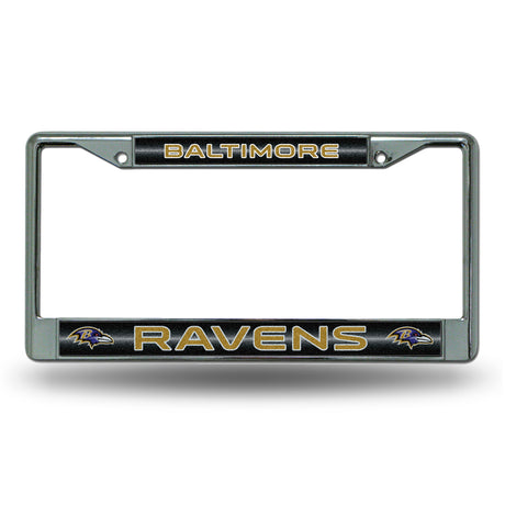 NFL Baltimore Ravens Chrome Glitter License Plate Frame Fan Gear NFL Baltimore Ravens