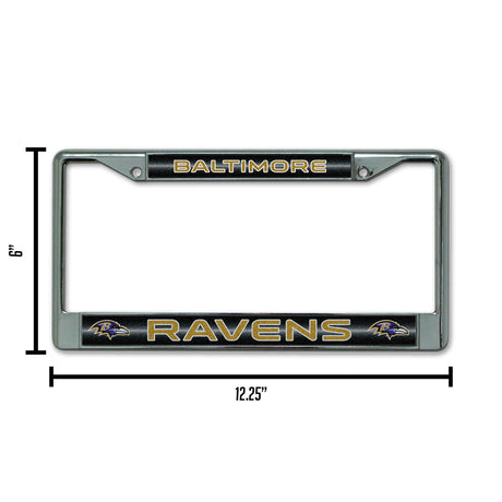 NFL Baltimore Ravens Chrome Glitter License Plate Frame Fan Gear NFL Baltimore Ravens