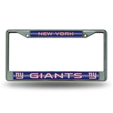 NFL New York Giants Chrome Glitter License Plate Frame Fan Gear NFL New York Giants
