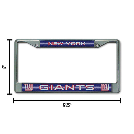 NFL New York Giants Chrome Glitter License Plate Frame Fan Gear NFL New York Giants
