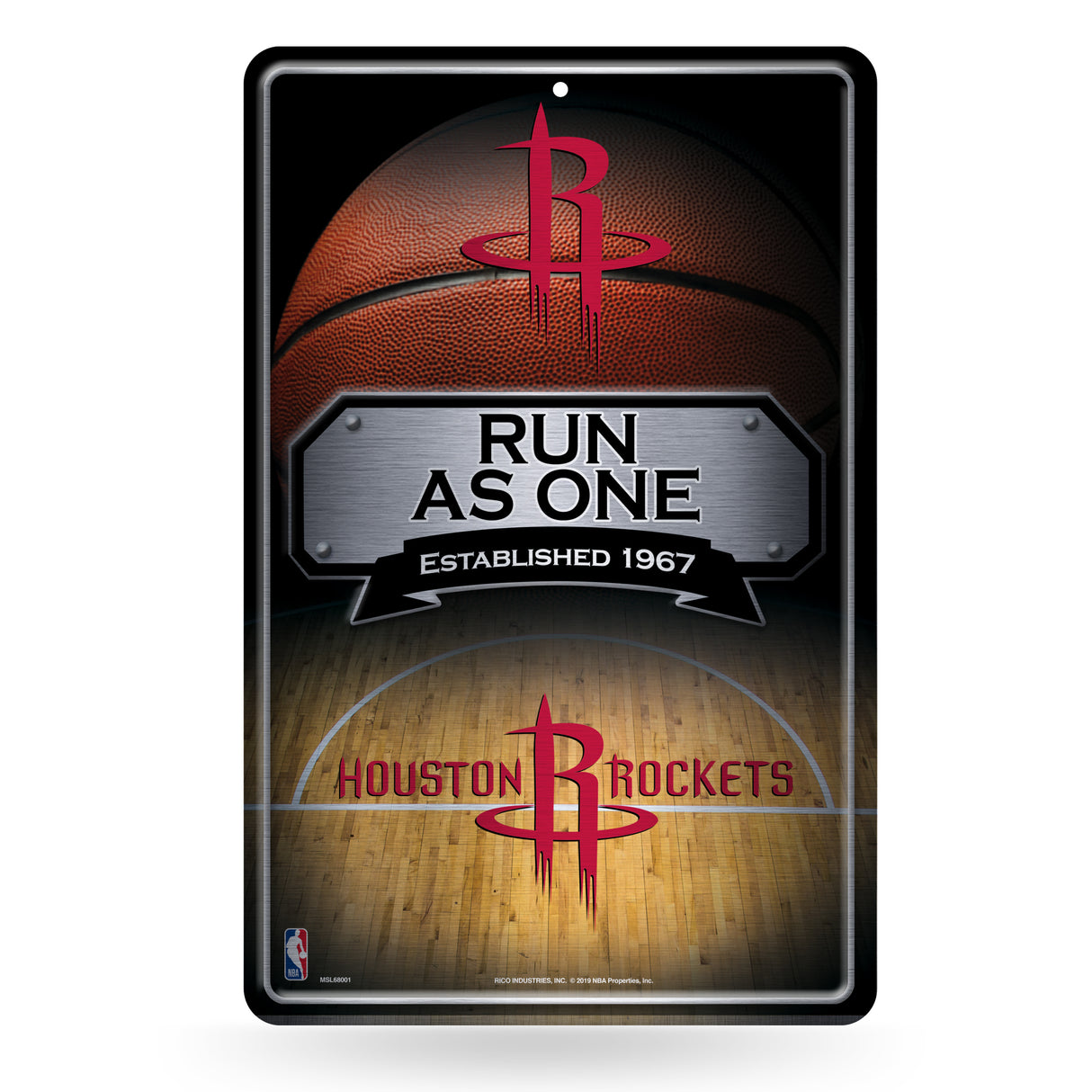 NBA Houston Rockets Large Metal Sign Fan Gear NBA Houston Rockets