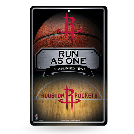NBA Houston Rockets Large Metal Sign Fan Gear NBA Houston Rockets