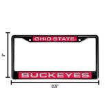 NCAA Ohio State Buckeyes Laser Cut Black Chrome License Plate Frame Fan Gear NCAA Ohio State Buckeyes