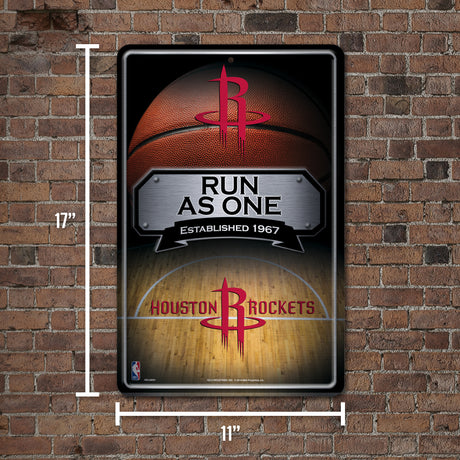 NBA Houston Rockets Large Metal Sign Fan Gear NBA Houston Rockets