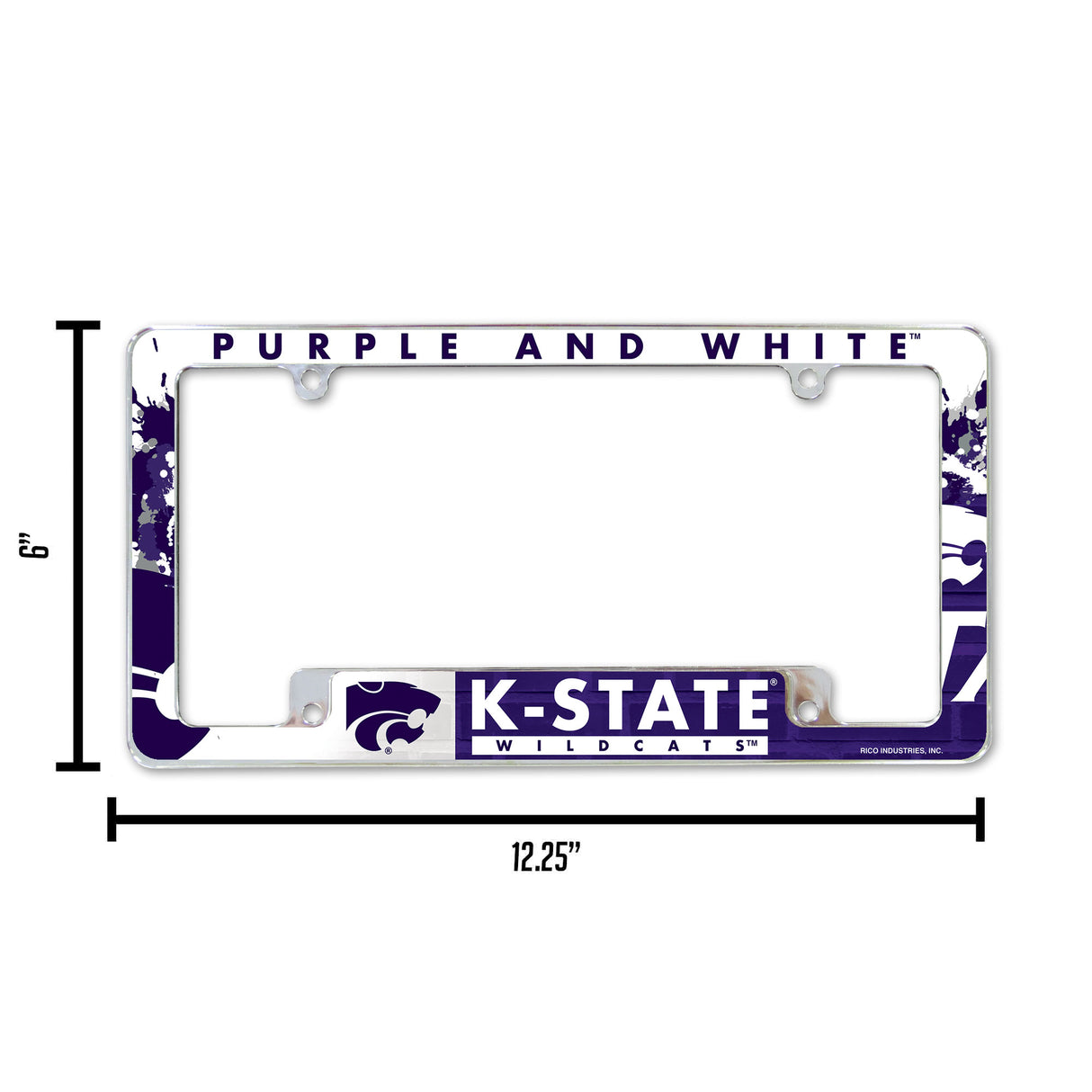 NCAA Kansas State Wildcats - KSU All Over Chrome Frame Fan Gear NCAA Kansas State Wildcats