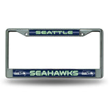NFL Seattle Seahawks Chrome Glitter License Plate Frame Fan Gear NFL Seattle Seahawks