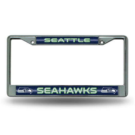 NFL Seattle Seahawks Chrome Glitter License Plate Frame Fan Gear NFL Seattle Seahawks