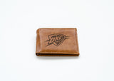 NBA Oklahoma City Thunder Laser Engraved Bill-Fold Fan Gear NBA Oklahoma City Thunder