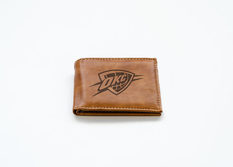 NBA Oklahoma City Thunder Laser Engraved Bill-Fold Fan Gear NBA Oklahoma City Thunder