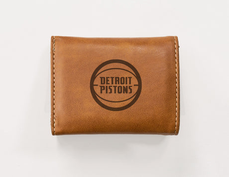 NBA Detroit Pistons Laser Engraved Trifold Wallet Fan Gear NBA Detroit Pistons