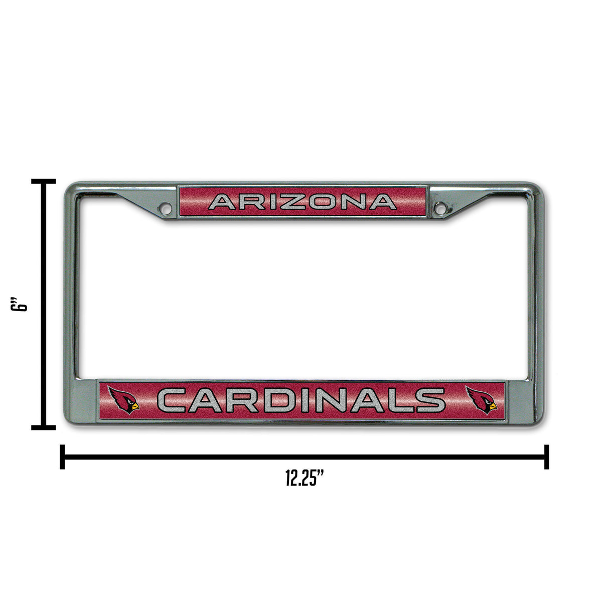 NFL Arizona Cardinals Chrome Glitter License Plate Frame Fan Gear NFL Arizona Cardinals
