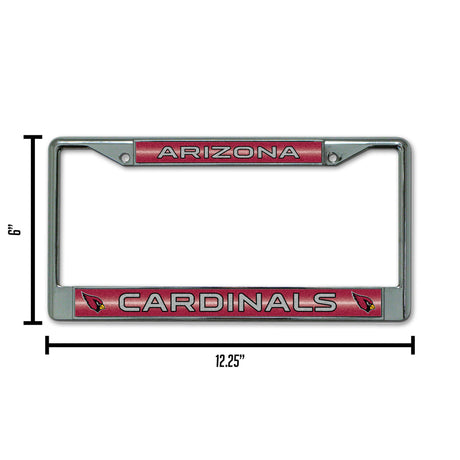 NFL Arizona Cardinals Chrome Glitter License Plate Frame Fan Gear NFL Arizona Cardinals