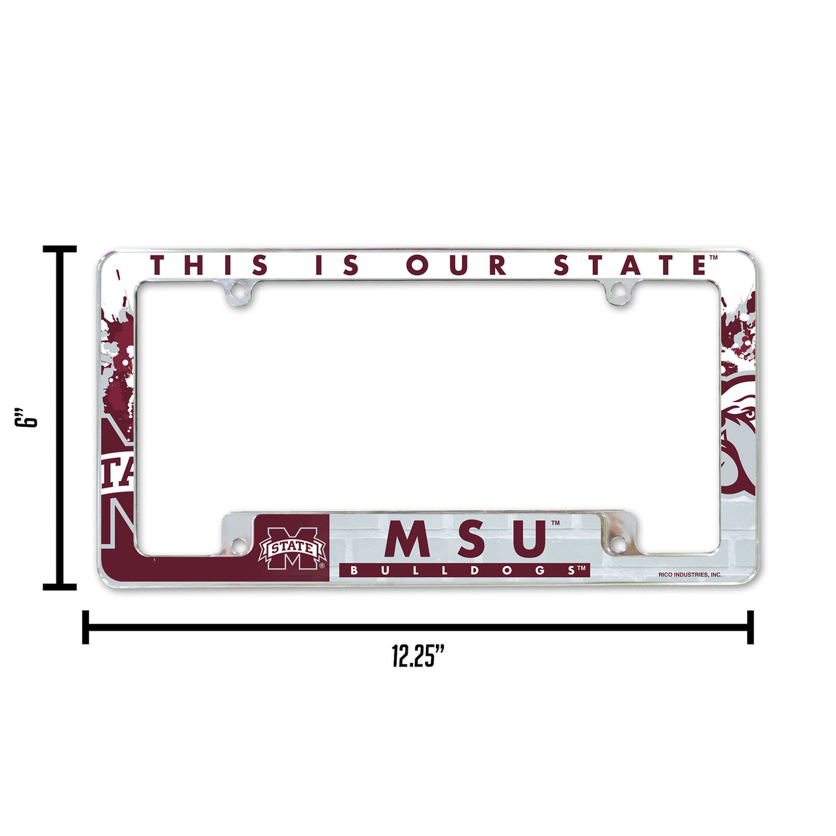 NCAA Mississippi State Bulldogs All Over Chrome Frame Fan Gear NCAA Mississippi State Bulldogs