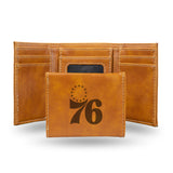 NBA Philadelphia 76ers Laser Engraved Trifold Wallet Fan Gear NBA Philadelphia 76ers