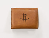 NBA Houston Rockets Laser Engraved Trifold Wallet Fan Gear NBA Houston Rockets