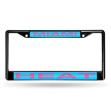 NBA Miami Heat Laser Laser Cut Black Chrome License Plate Frame Fan Gear NBA Miami Heat