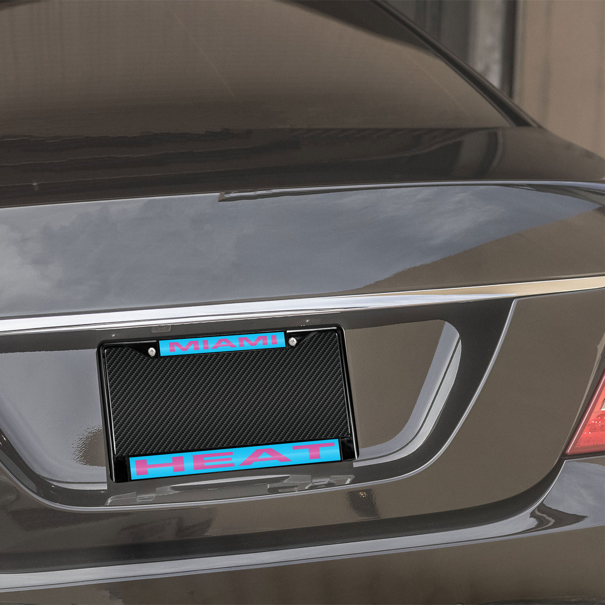 NBA Miami Heat Laser Laser Cut Black Chrome License Plate Frame Fan Gear NBA Miami Heat