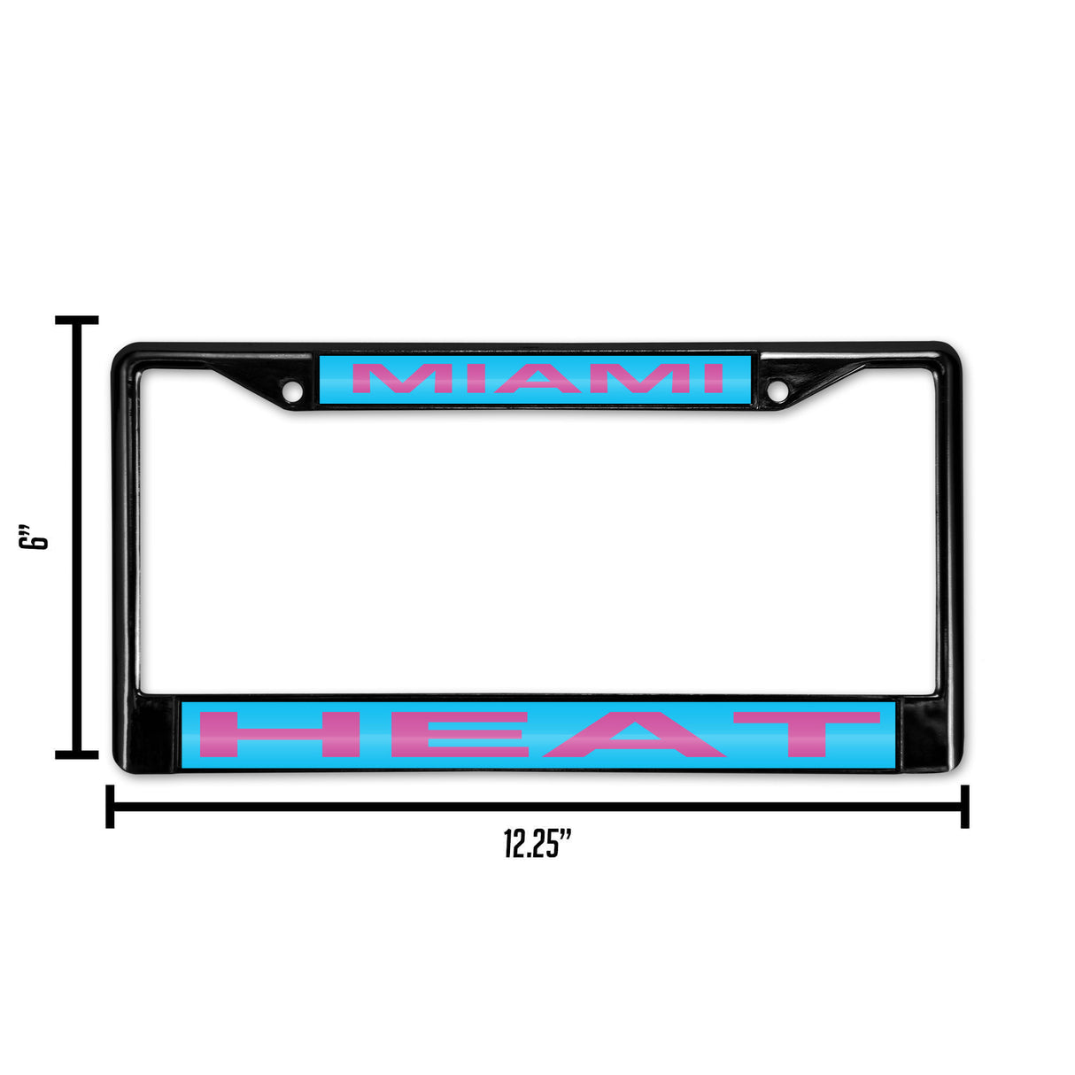 NBA Miami Heat Laser Laser Cut Black Chrome License Plate Frame Fan Gear NBA Miami Heat