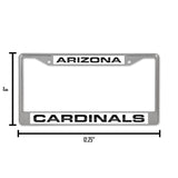 NFL Arizona Cardinals Laser Cut Chrome License Plate Frame Fan Gear NFL Arizona Cardinals