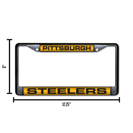 NFL Pittsburgh Steelers Laser Cut Black Chrome License Plate Frame Fan Gear NFL Pittsburgh Steelers