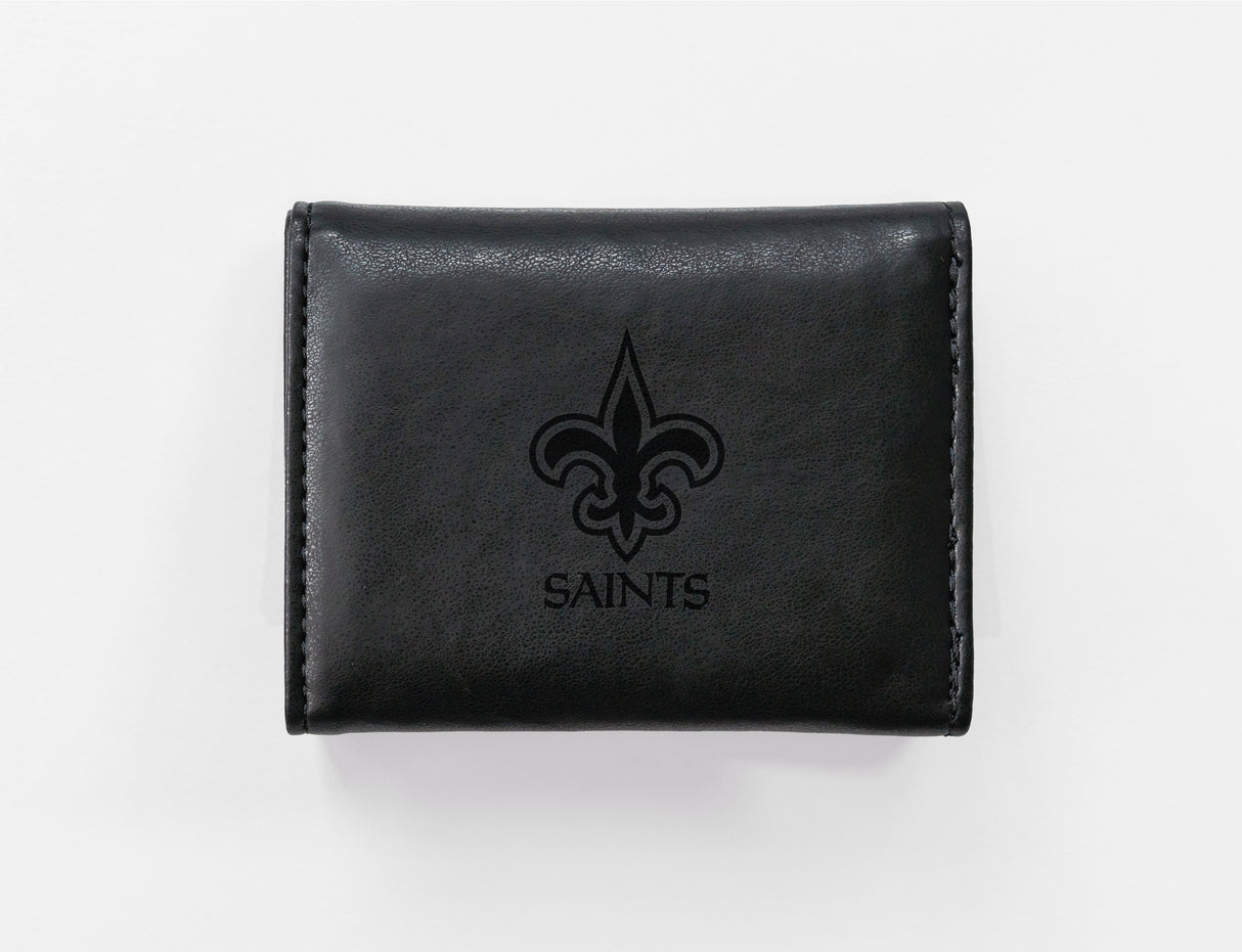 NFL New Orleans Saints Laser Engraved Trifold Wallet Fan Gear NFL New Orleans Saints