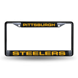 NFL Pittsburgh Steelers Laser Cut Black Chrome License Plate Frame Fan Gear NFL Pittsburgh Steelers