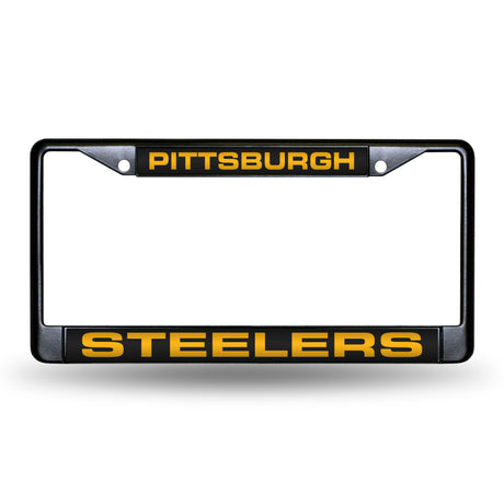 NFL Pittsburgh Steelers Laser Cut Black Chrome License Plate Frame Fan Gear NFL Pittsburgh Steelers