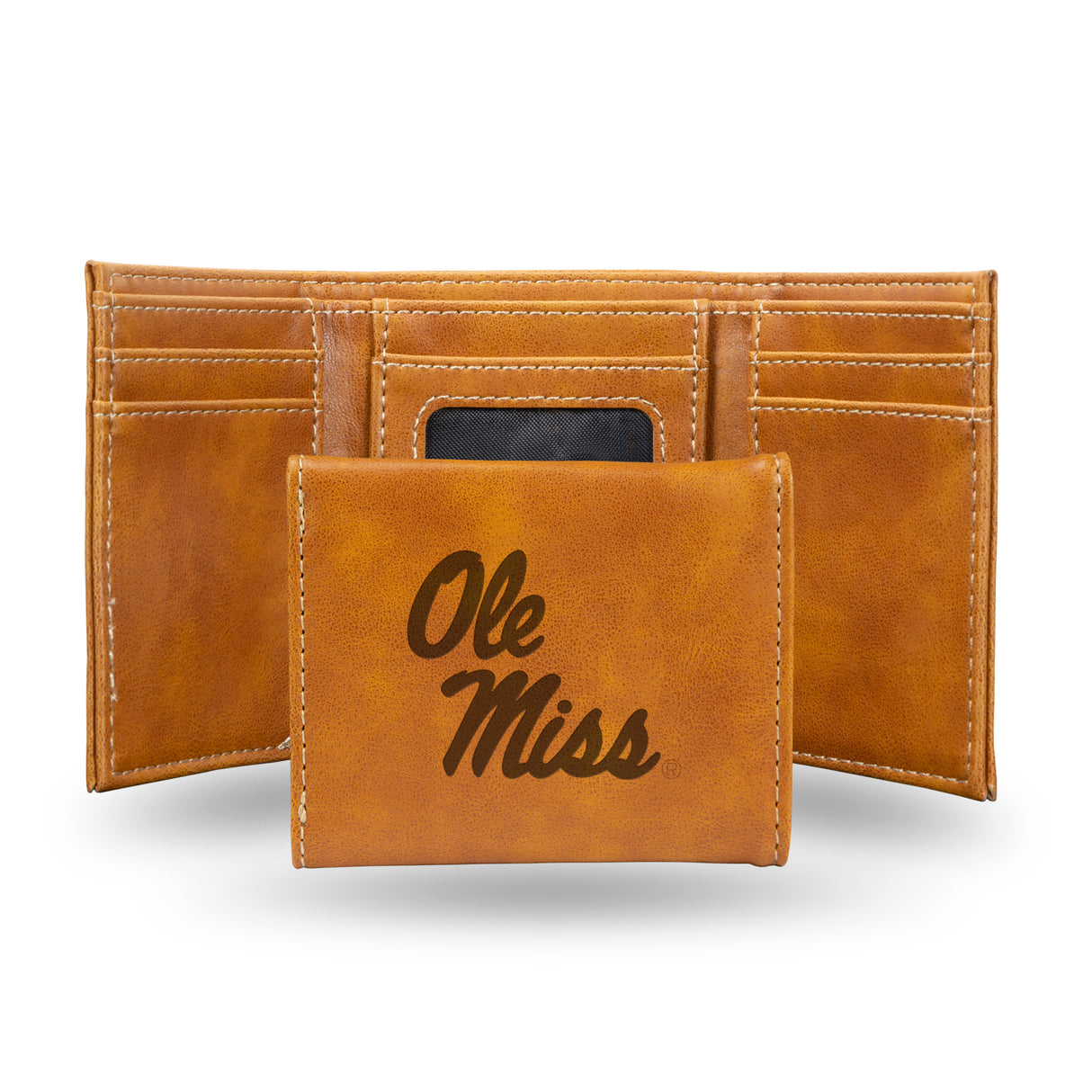 NCAA Mississippi Rebels - Ole Miss Laser Engraved Tri-Fold Wallet Fan Gear NCAA Mississippi Rebels