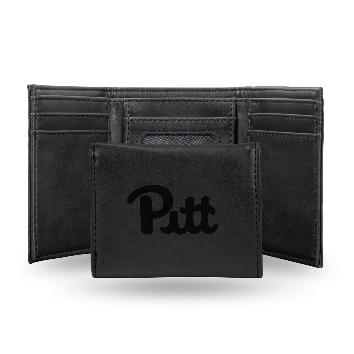 NCAA Pitt Panthers Laser Engraved Tri-Fold Wallet Fan Gear NCAA Pitt Panthers