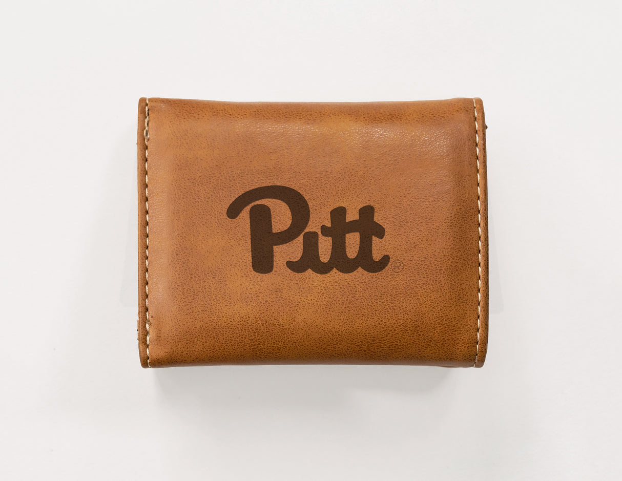 NCAA Pitt Panthers Laser Engraved Tri-Fold Wallet Fan Gear NCAA Pitt Panthers