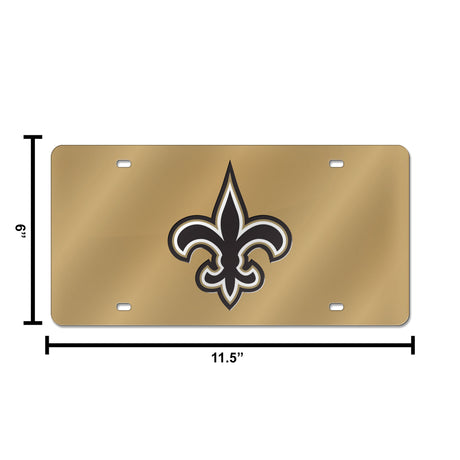 NFL New Orleans Saints Laser Cut License Plate Tag Fan Gear NFL New Orleans Saints
