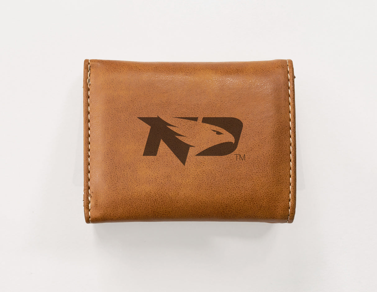 NCAA North Dakota Fighting Hawks Laser Engraved Tri-Fold Wallet Fan Gear NCAA North Dakota Fighting Hawks