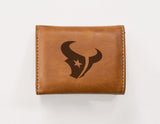 NFL Houston Texans Laser Engraved Trifold Wallet Fan Gear NFL Houston Texans