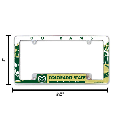 NCAA Colorado State Rams All Over Chrome Frame Fan Gear NCAA Colorado State Rams