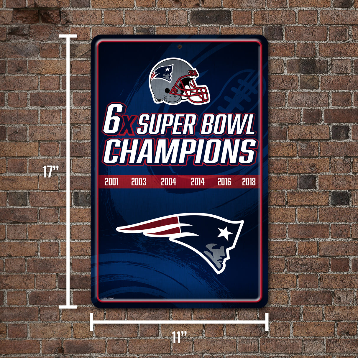 NFL New England Patriots Large Metal Sign Fan Gear NFL New England Patriots