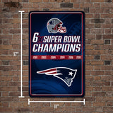NFL New England Patriots Large Metal Sign Fan Gear NFL New England Patriots