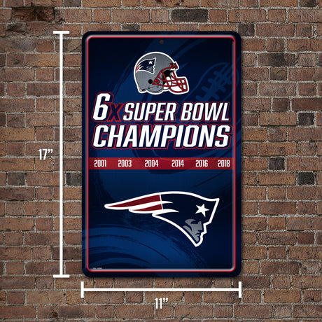 NFL New England Patriots Large Metal Sign Fan Gear NFL New England Patriots